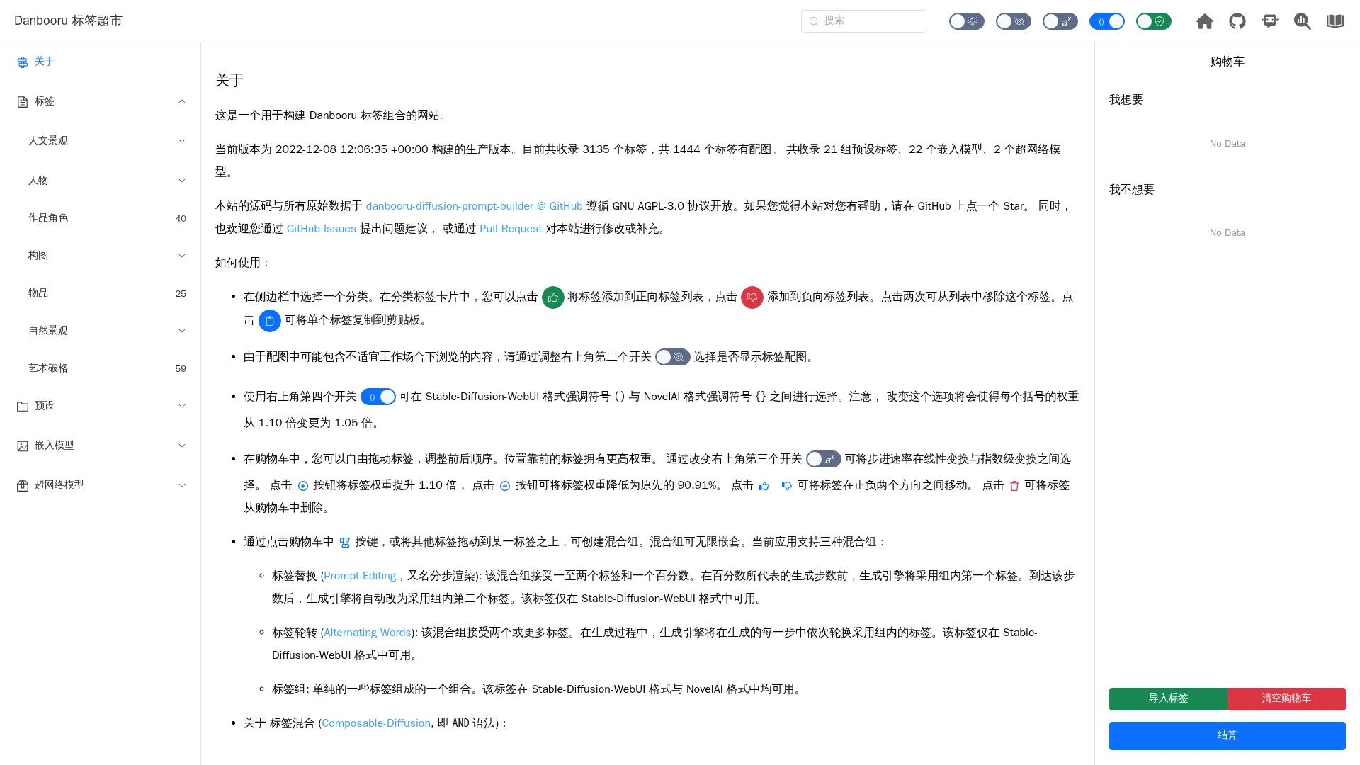 Danbooru 标签超市