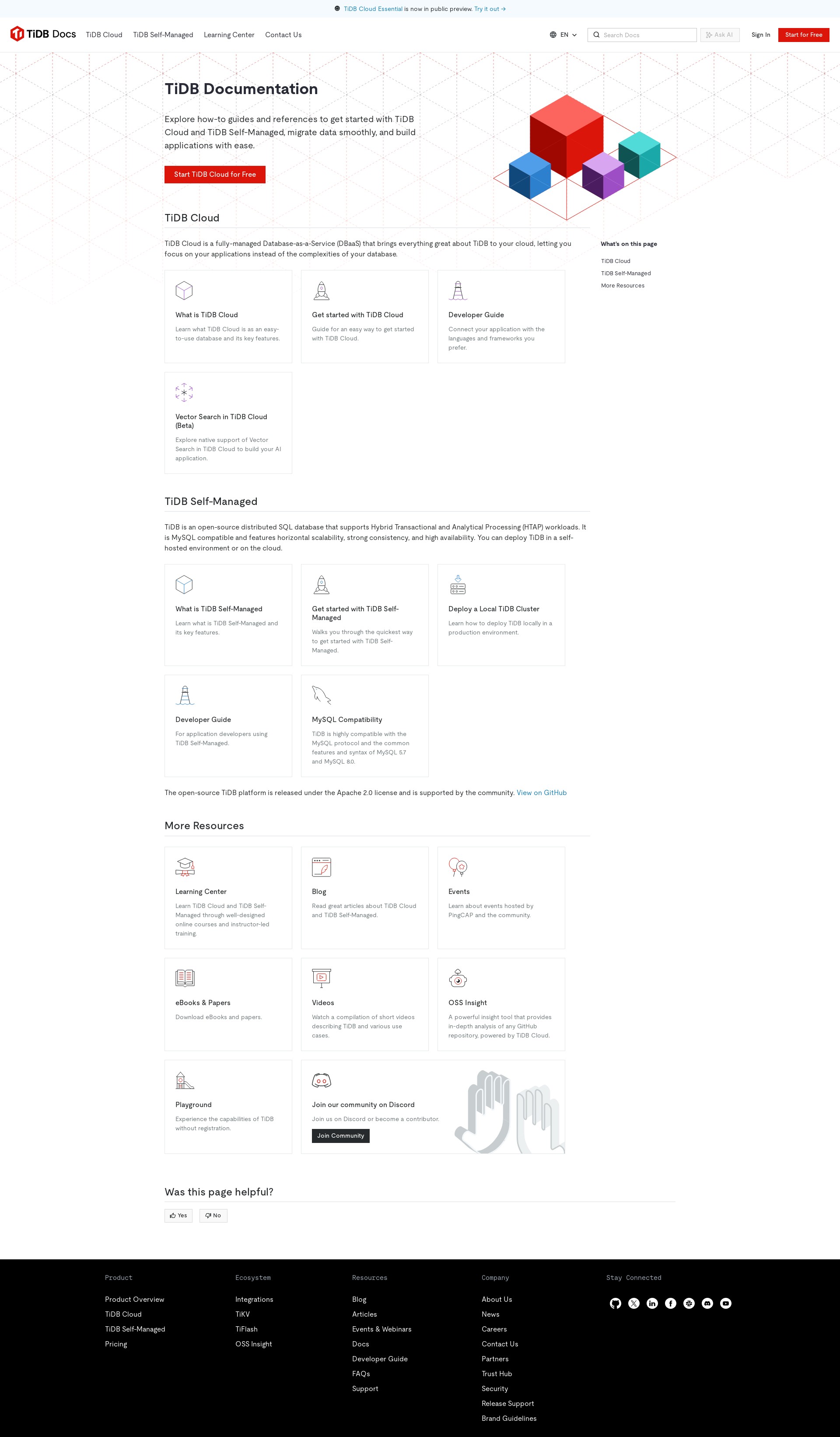 TiDB 简介 | TiDB 文档中心