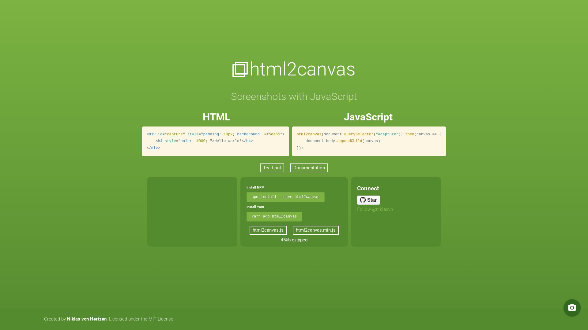 html2canvas - Screenshots with JavaScript