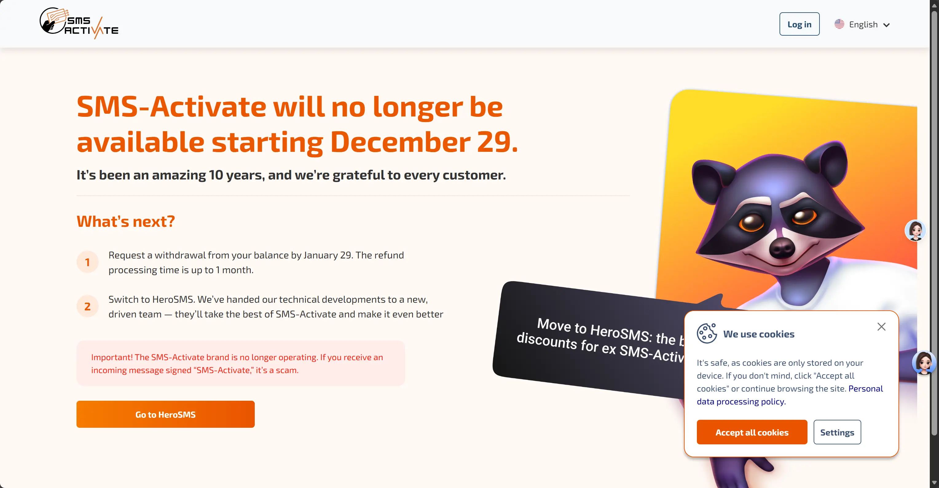 SMS-Activate是在线接受短信的虚拟号码服务 截图