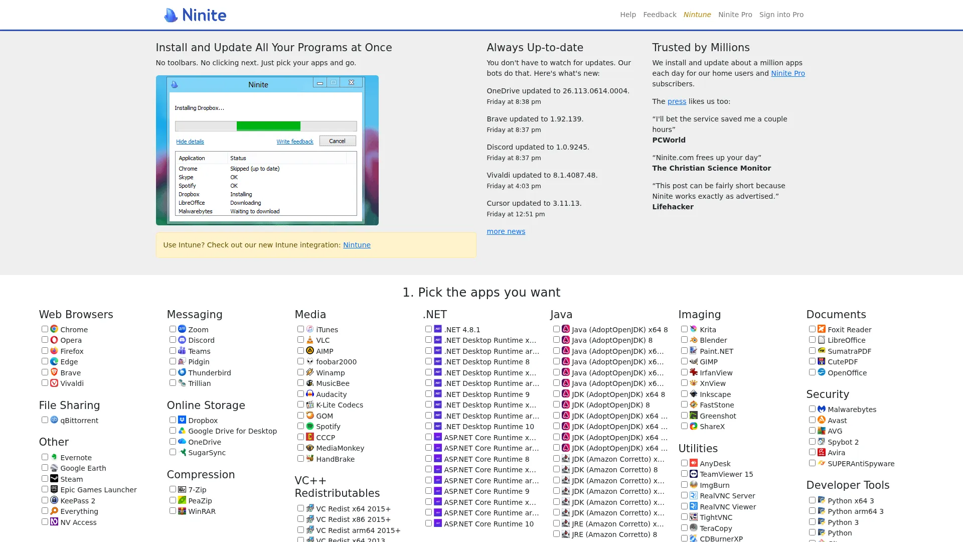 Ninite screenshot
