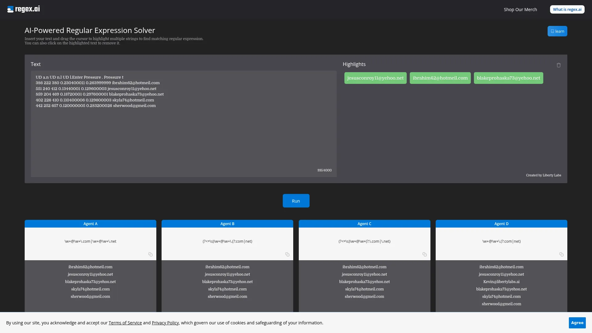 Regex.ai screenshot