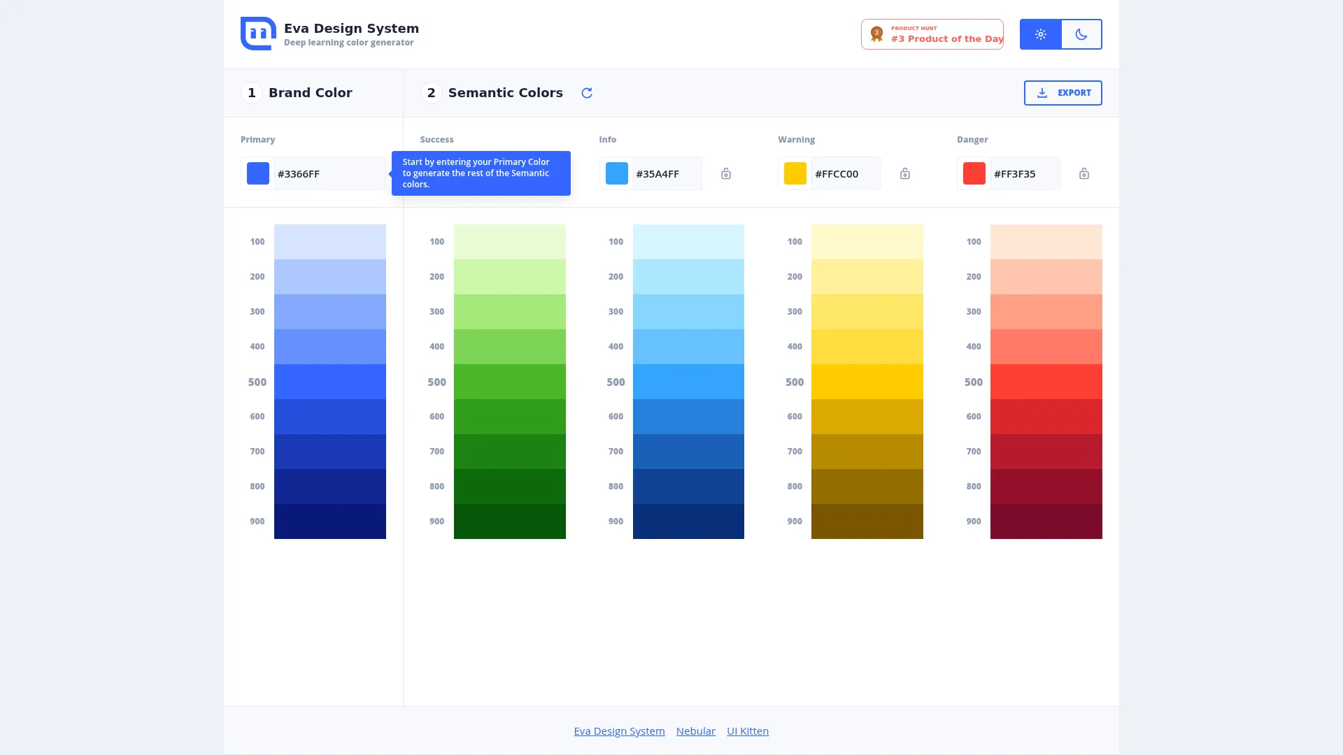 Eva Design System screenshot