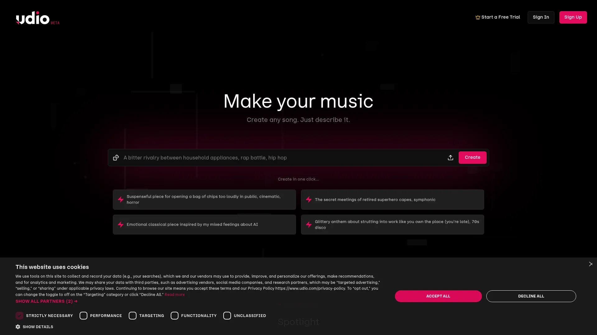 Udio screenshot