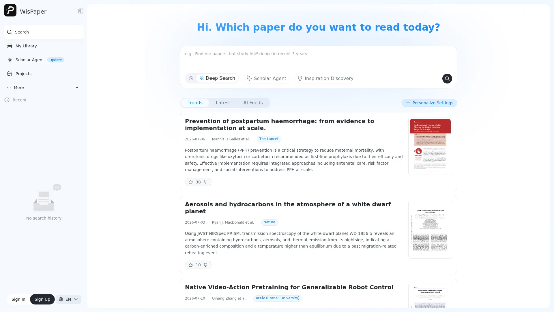 WisPaper screenshot