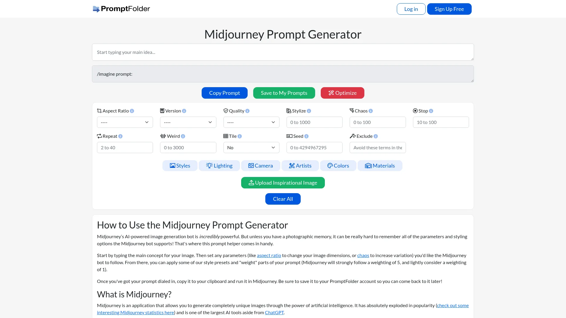 PromptFolder screenshot