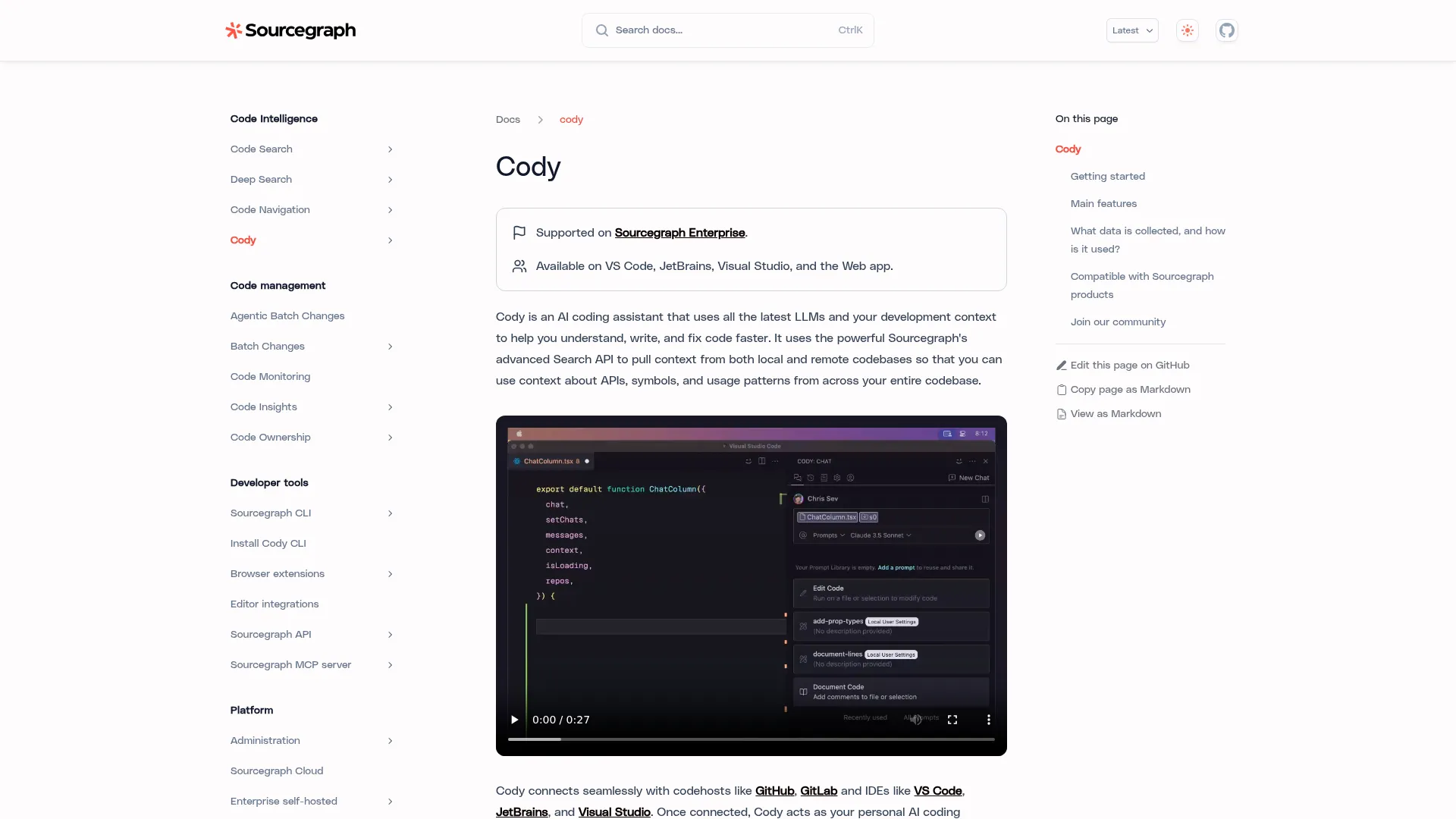 Cody screenshot