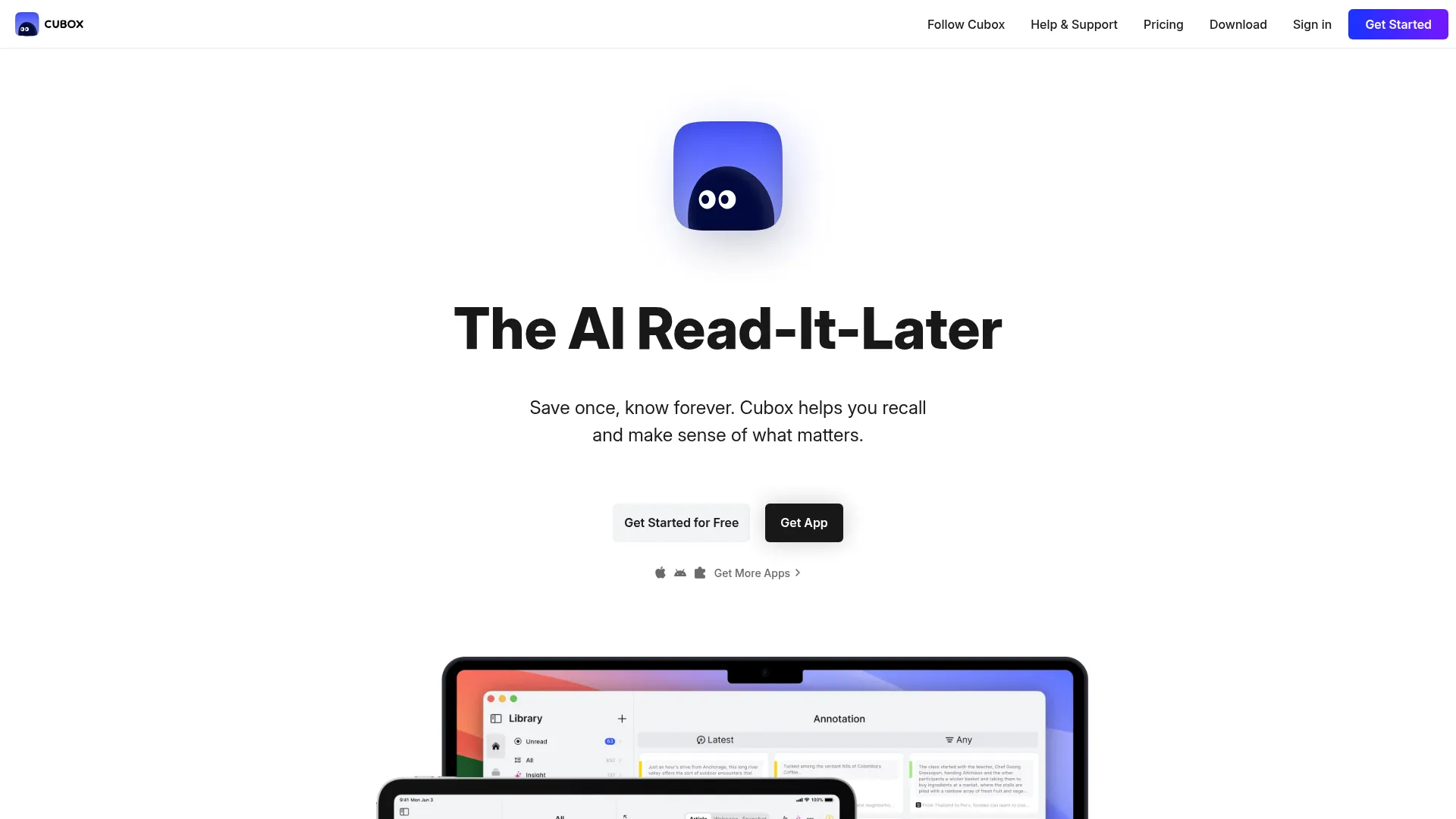 Cubox screenshot