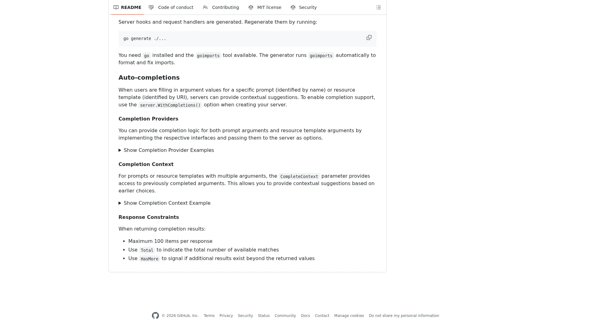mark3labs/mcp-go: A Go implementation of the Model Context Protocol (MCP), enabling seamless integration between LLM applications and external data sources and tools. screenshot