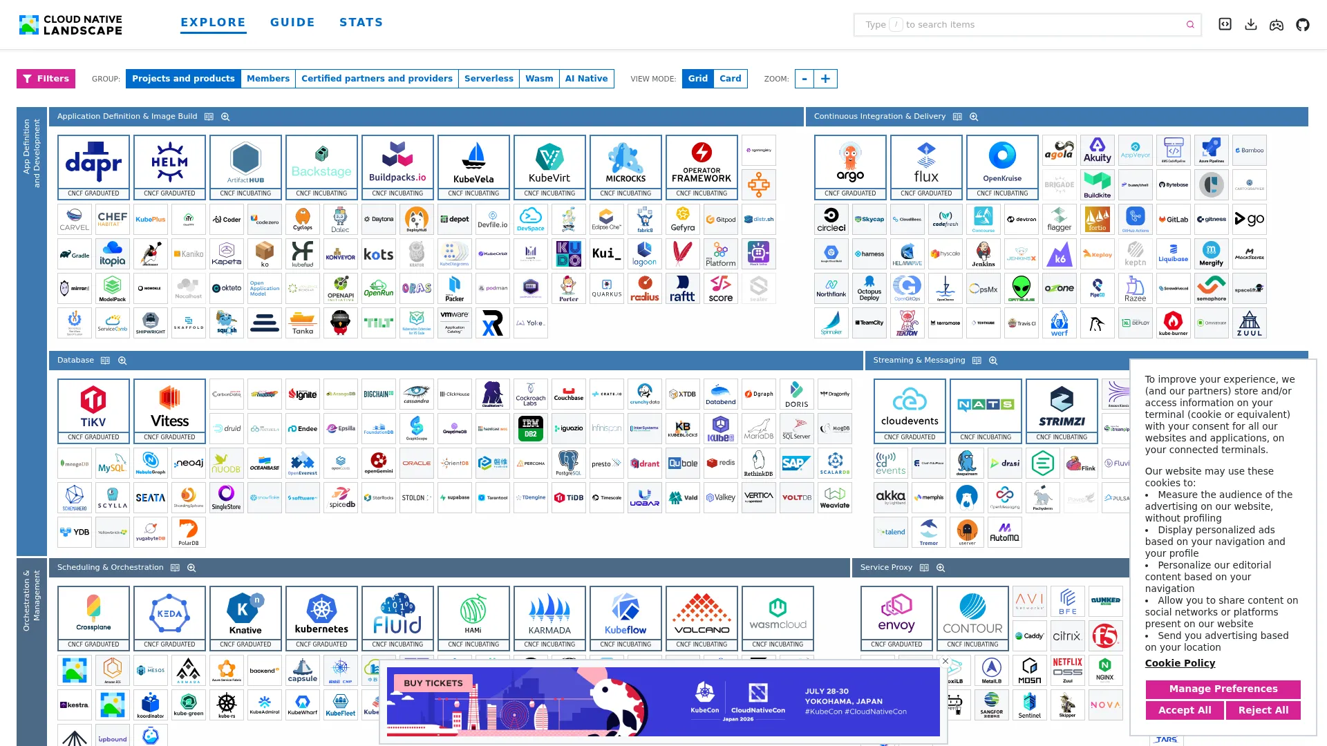 CNCF Cloud Native Interactive Landscape screenshot
