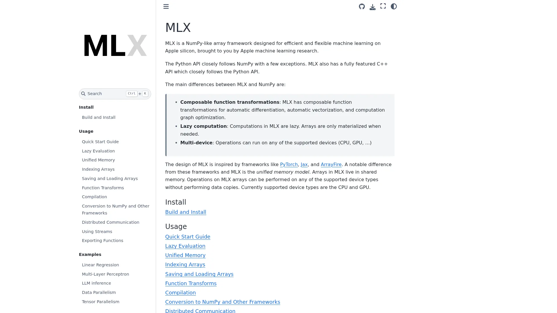 MLX screenshot
