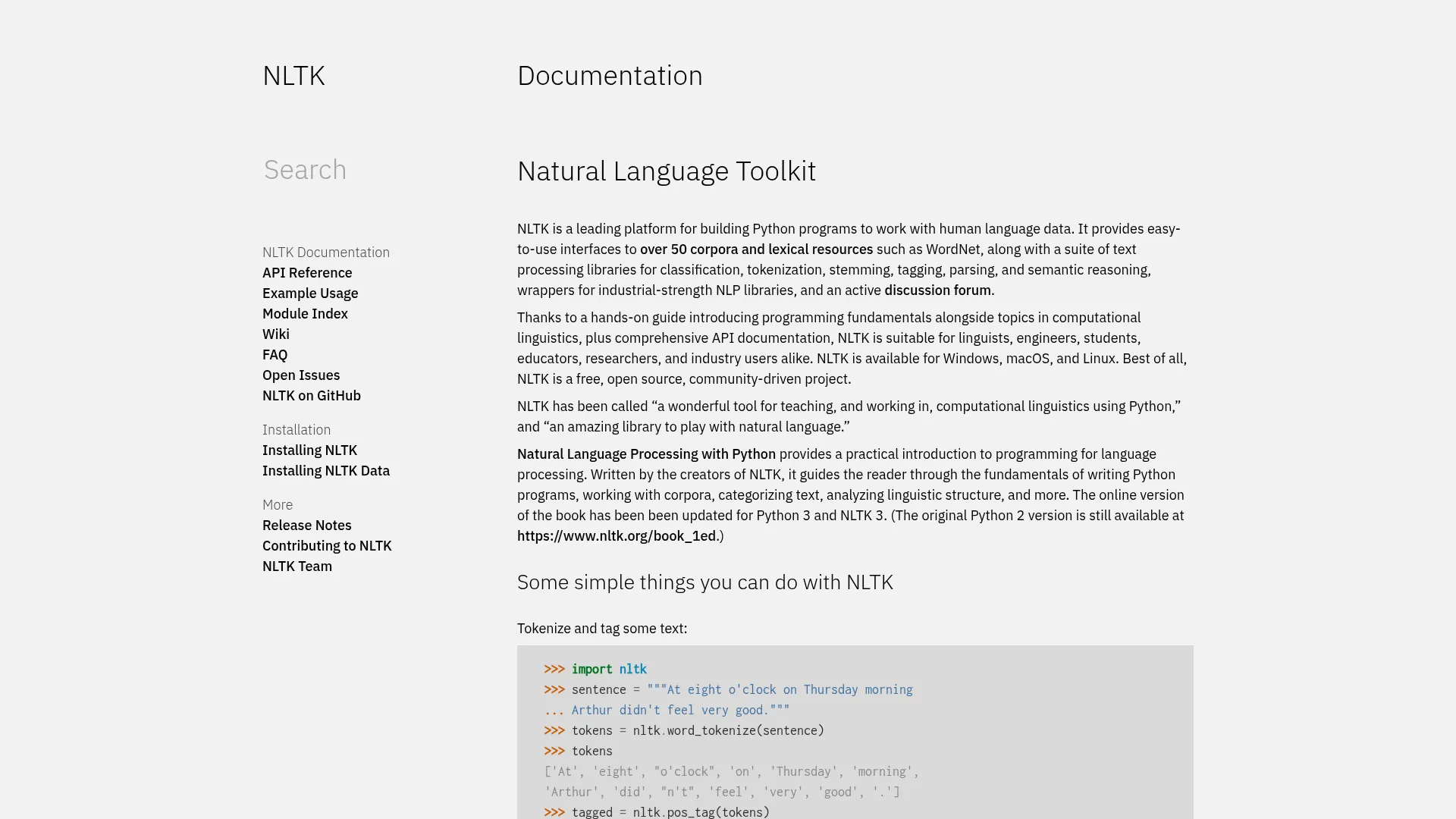 NLTK screenshot