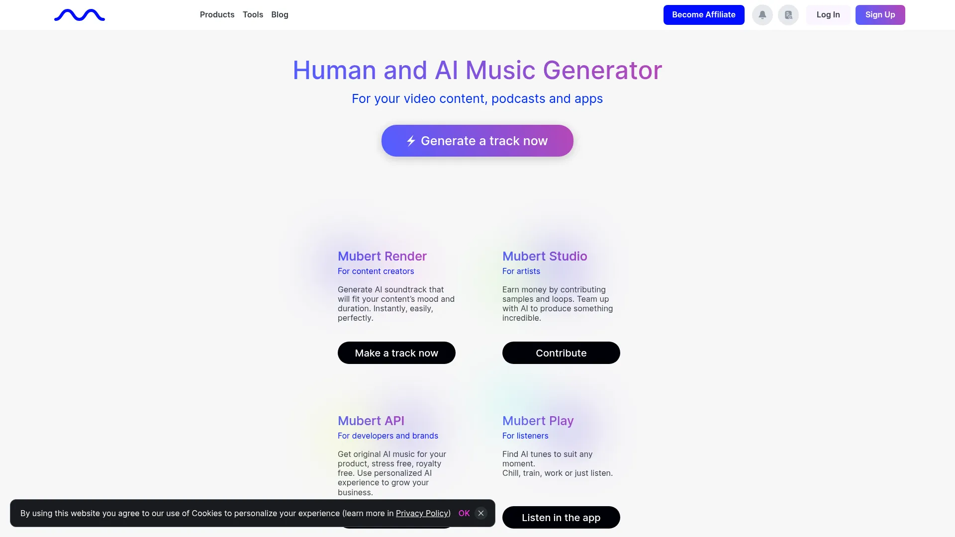 Mubert screenshot