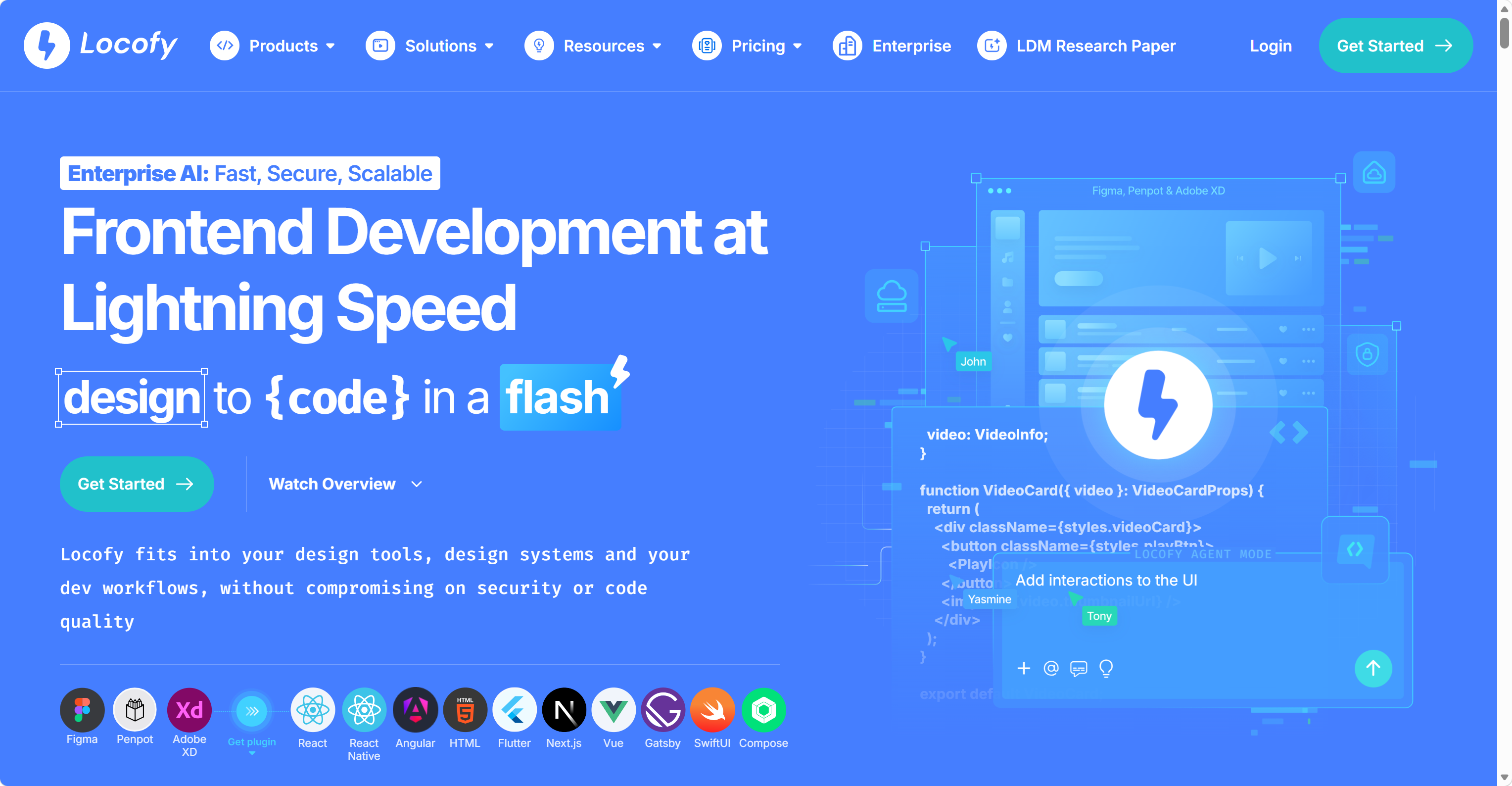 Locofy.ai - Design to Code with AI - frontend development in a flash screenshot
